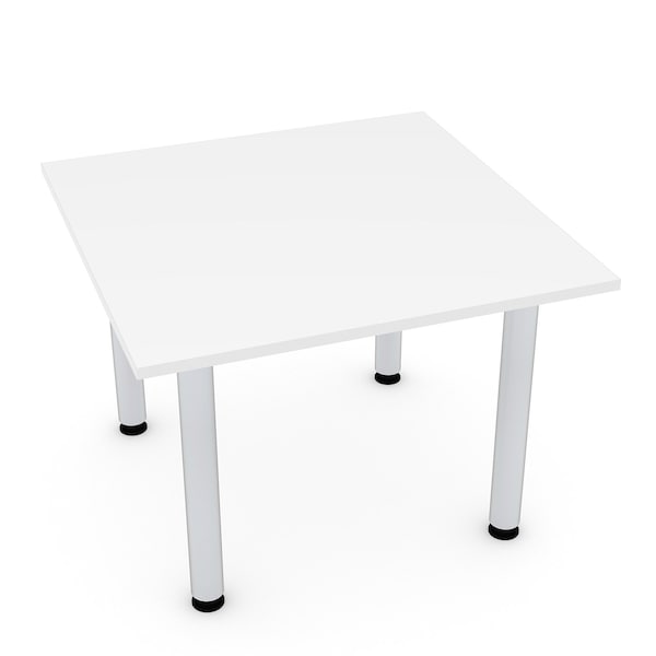 42 in W, 42 in L, 29 in H, Engineered Wood Top, White